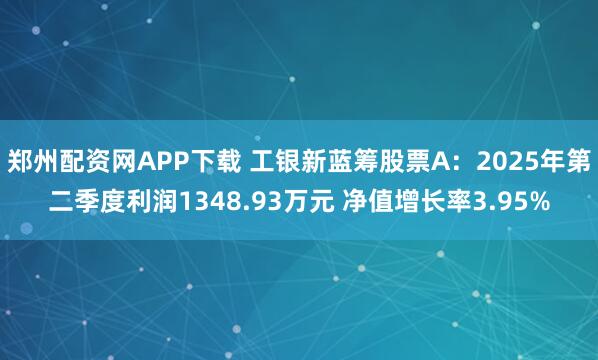 郑州配资网APP下载 工银新蓝筹股票A：2025年第二季度利润1348.93万元 净值增长率3.95%