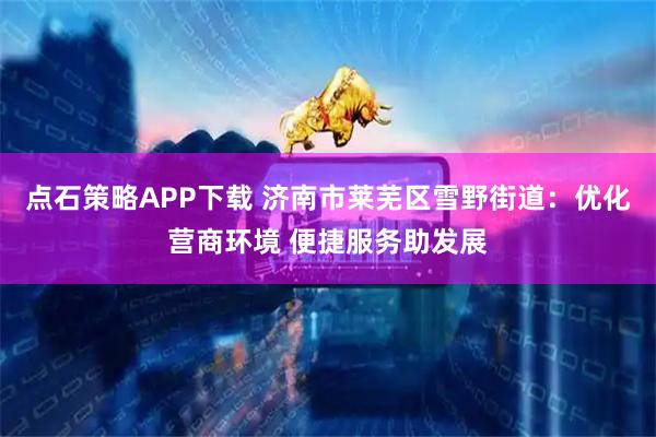 点石策略APP下载 济南市莱芜区雪野街道：优化营商环境 便捷服务助发展